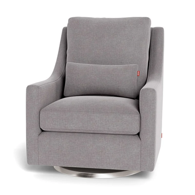 Fauteuil Berçant et Pivotant Vera - Pebble Gris / Argent