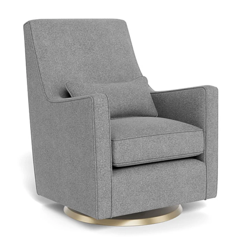 Fauteuil Berçant et Pivotant Luca - Pepper Gris / Or