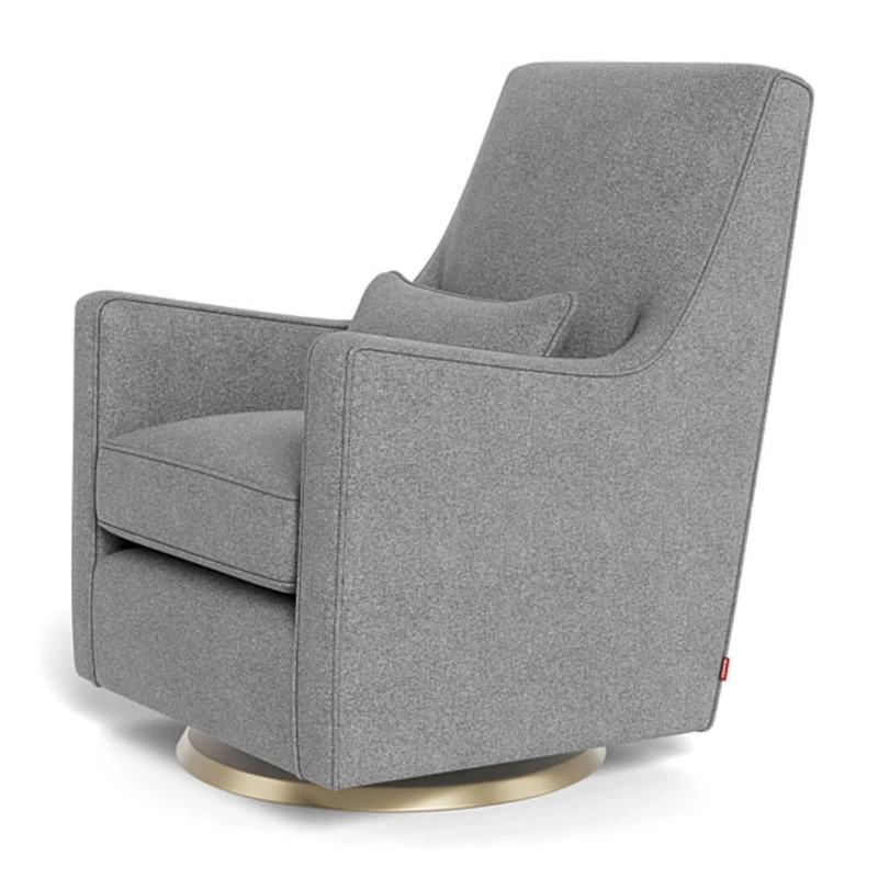 Fauteuil Berçant et Pivotant Luca - Pepper Gris / Or
