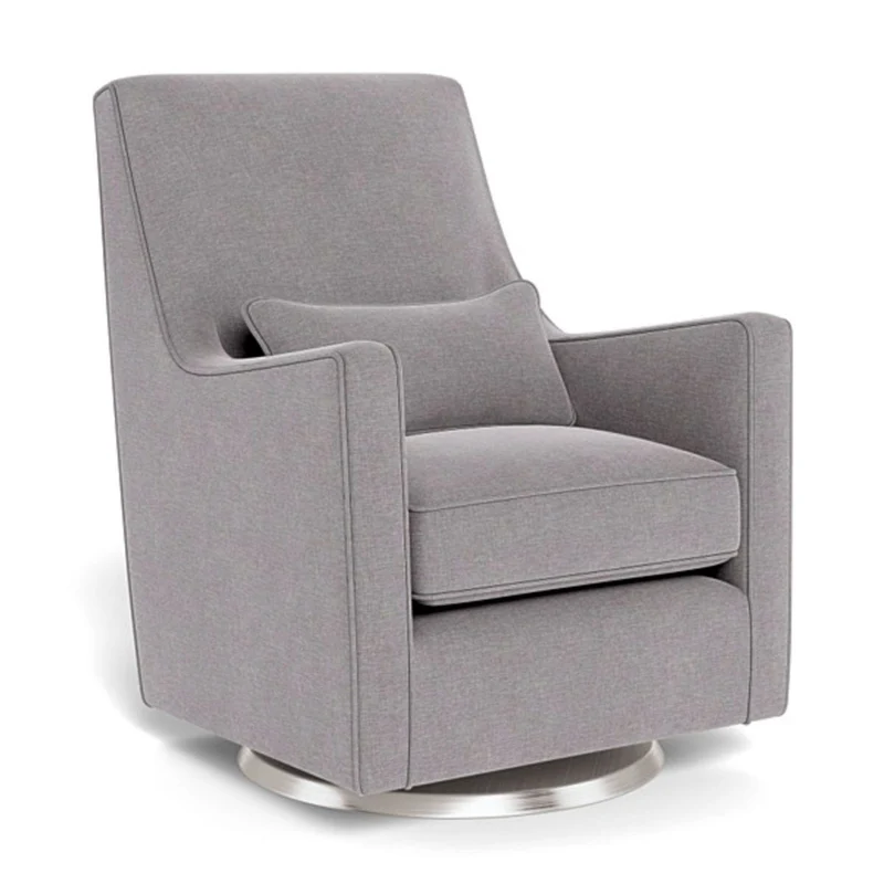 Fauteuil Berçant et Pivotant Luca - Pebble Gris / Argent