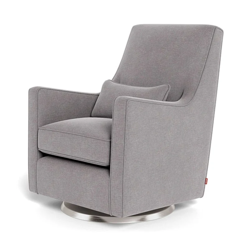 Fauteuil Berçant et Pivotant Luca - Pebble Gris / Argent