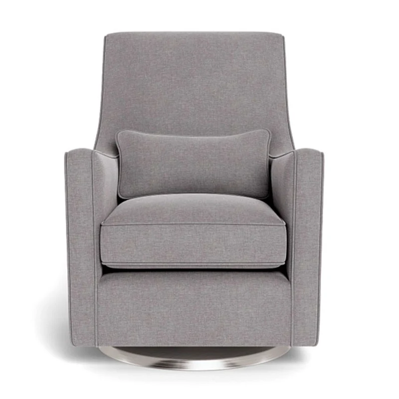 Fauteuil Berçant et Pivotant Luca - Pebble Gris / Argent