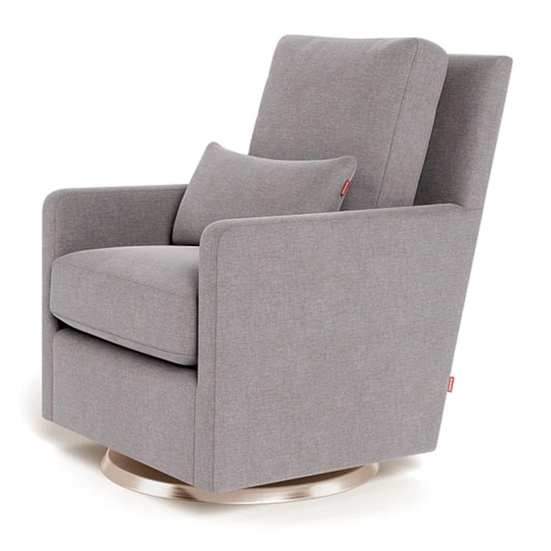 Fauteuil Berçant et Pivotant Como - Pepper Gris / Or