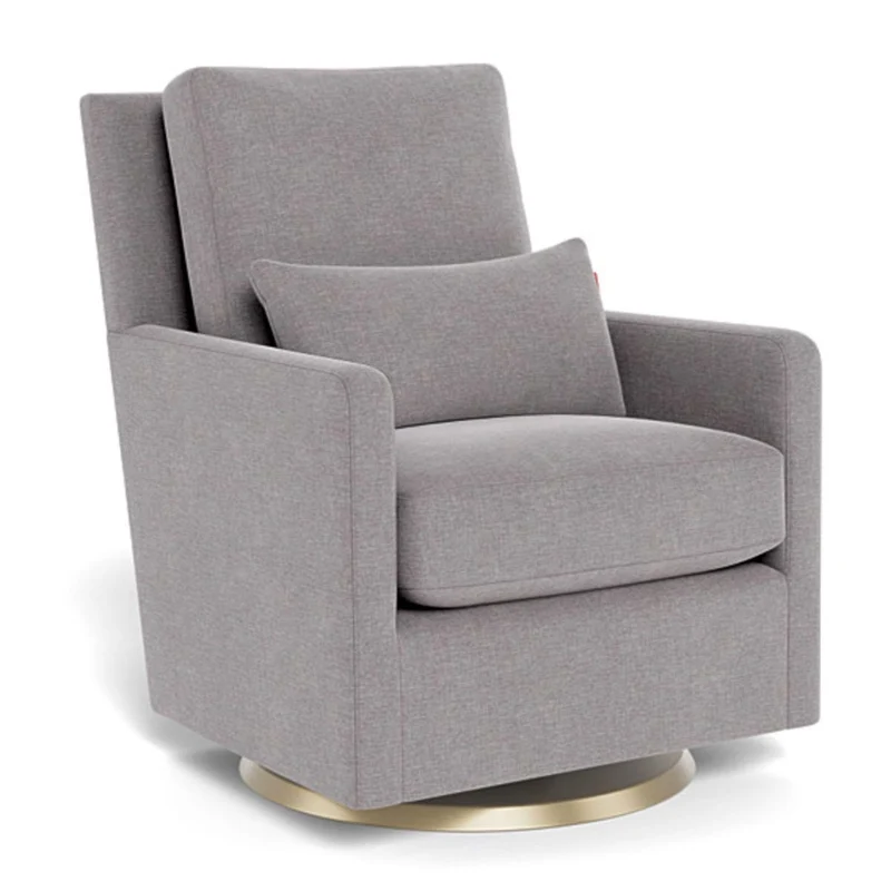 Fauteuil Berçant et Pivotant Como - Pebble Gris / Or