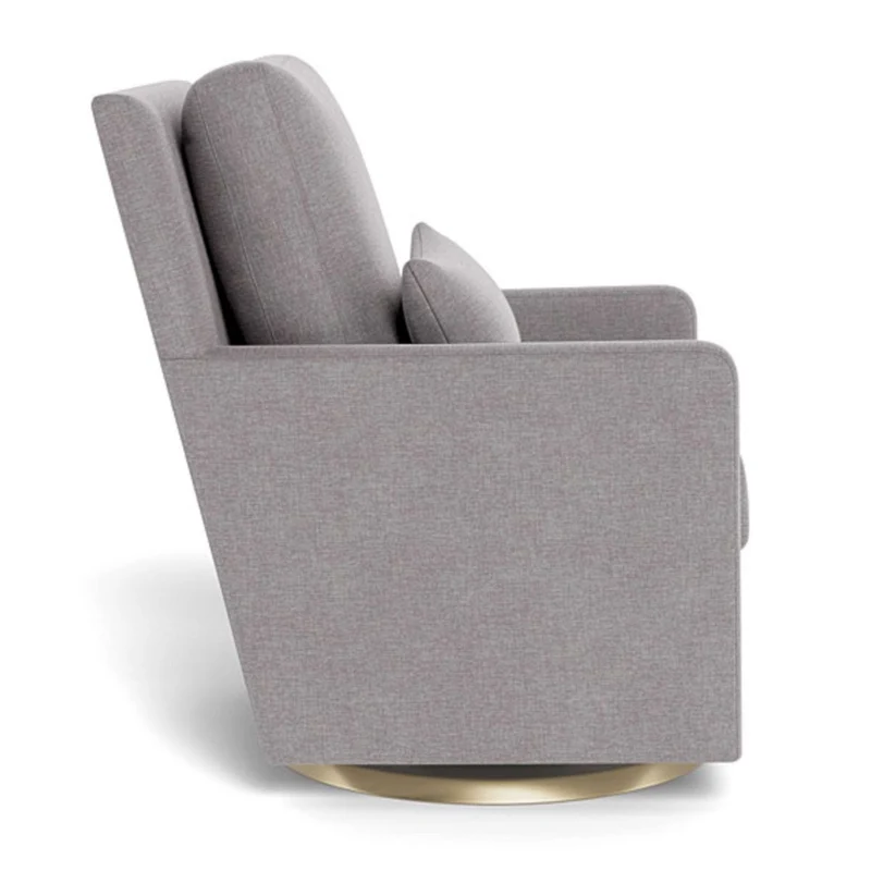 Fauteuil Berçant et Pivotant Como - Pebble Gris / Or