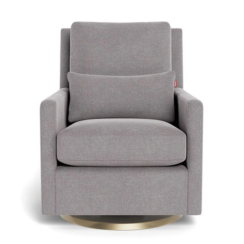 Fauteuil Berçant et Pivotant Como - Pebble Gris / Or