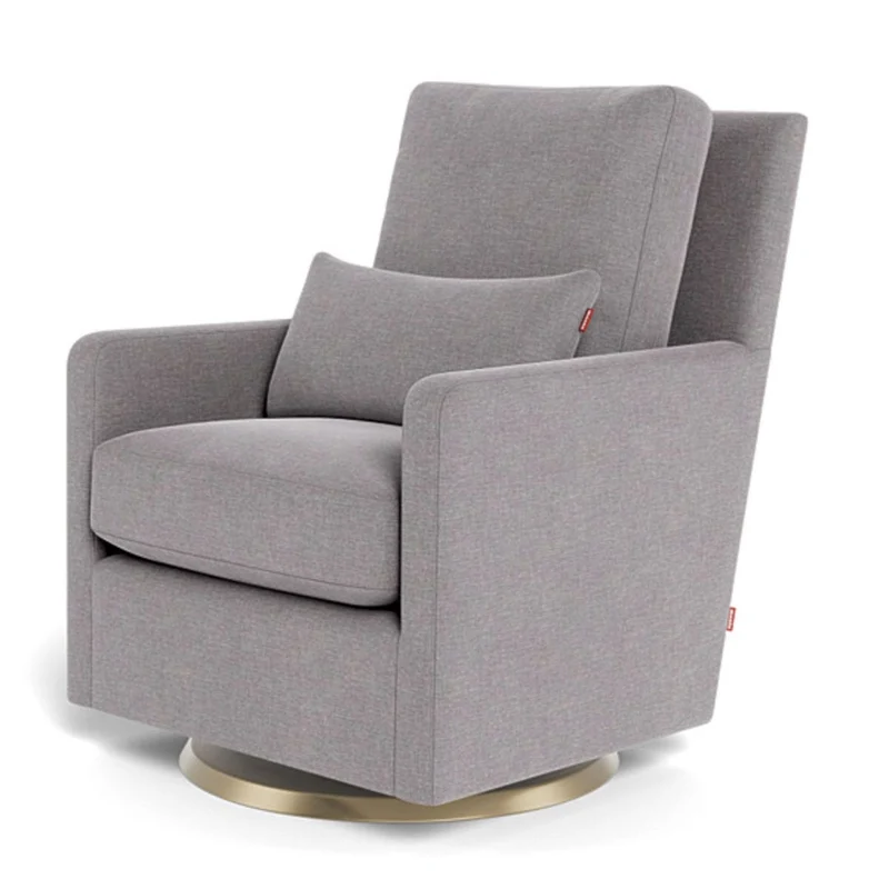 Fauteuil Berçant et Pivotant Como - Pebble Gris / Or