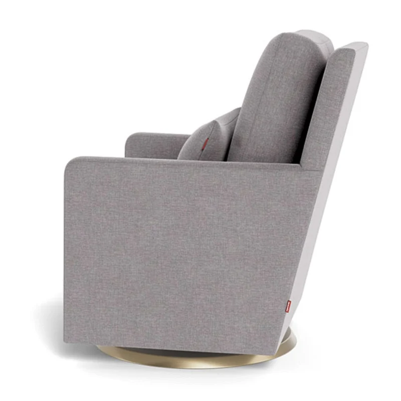 Fauteuil Berçant et Pivotant Como - Pebble Gris / Or