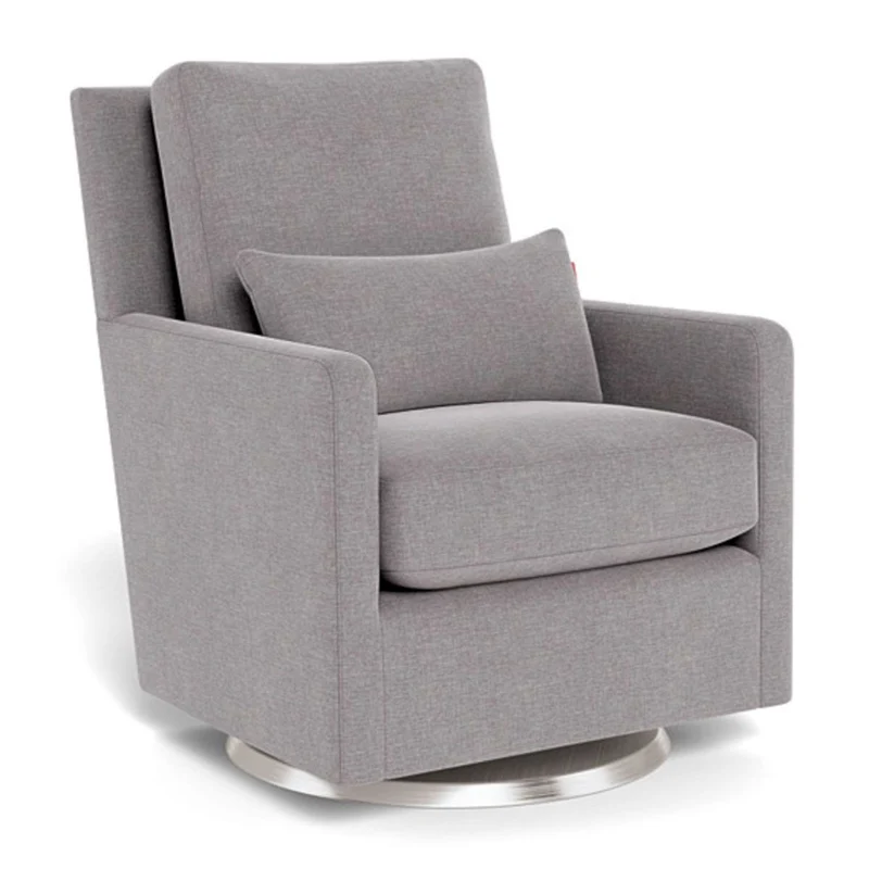 Fauteuil Berçant et Pivotant Como - Pebble Gris / Argent