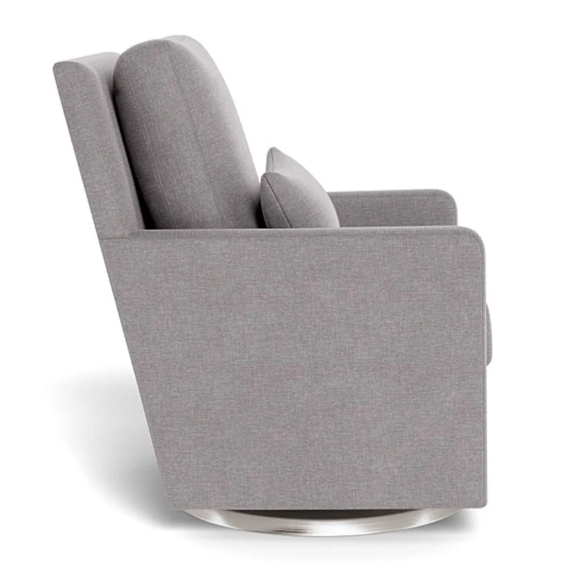 Fauteuil Berçant et Pivotant Como - Pebble Gris / Argent