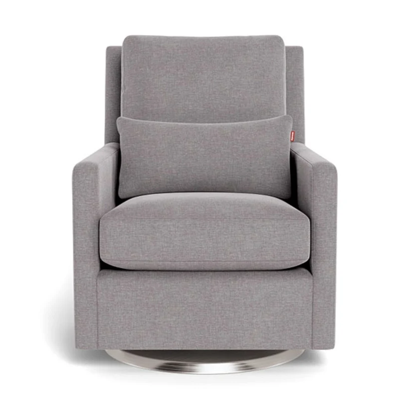 Fauteuil Berçant et Pivotant Como - Pebble Gris / Argent