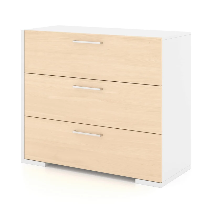 Commode 3 Tiroirs - Blanc Naturel