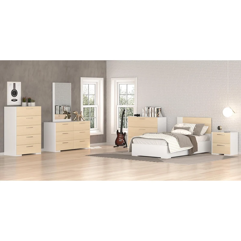 Commode 3 Tiroirs - Blanc Naturel