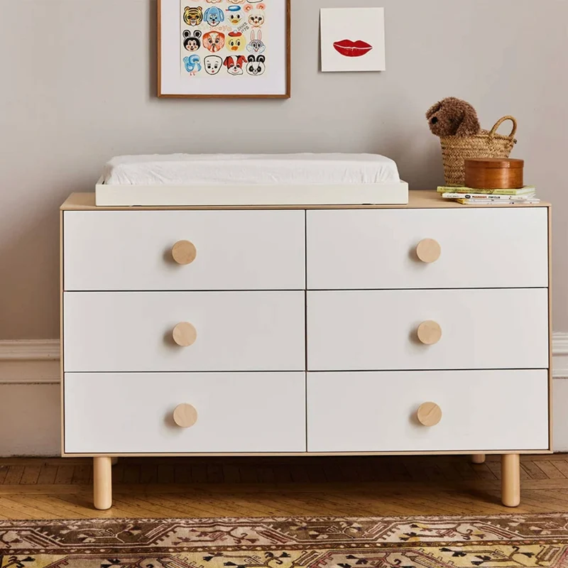 Commode 6 Tiroirs Dot - Blanc/ Naturel