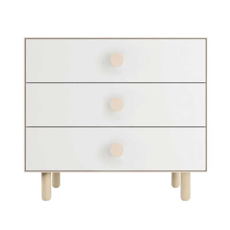 Commode 3 Tiroirs Dot - Blanc/ Naturel