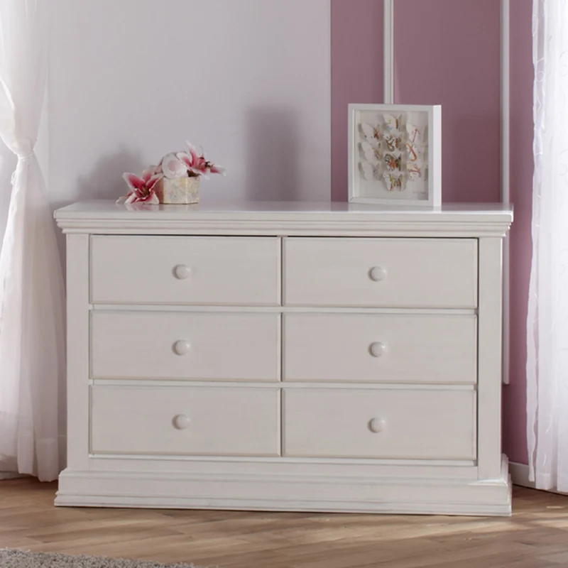 Commode 6 tiroirs Modena - Blanc vintage