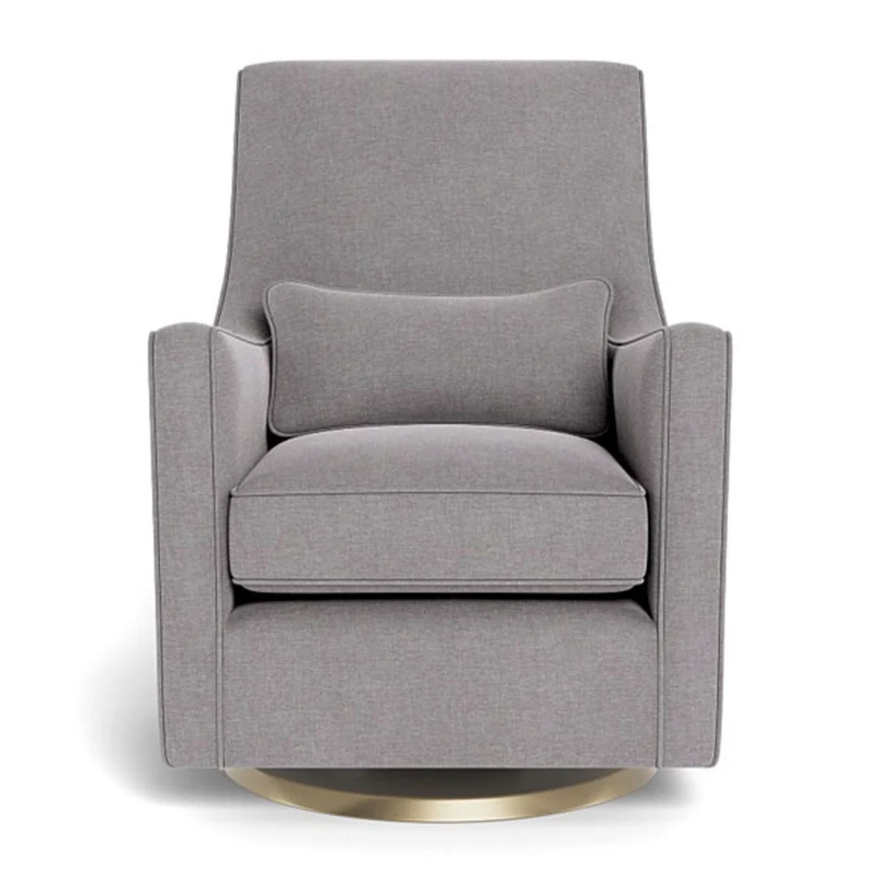 Fauteuil Berçant et Pivotant Luca - Pebble Gris / Or