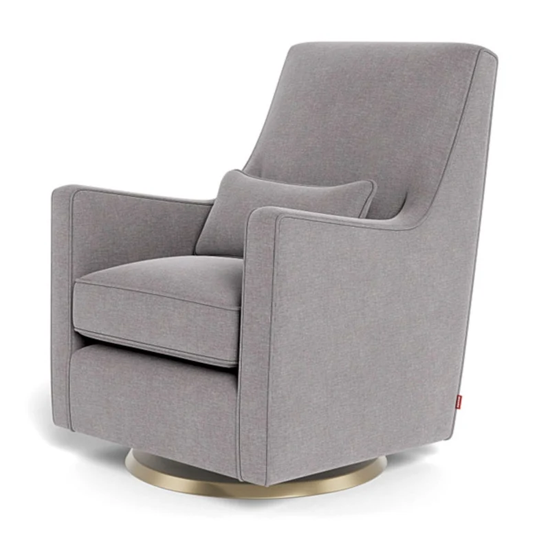 Fauteuil Berçant et Pivotant Luca - Pebble Gris / Or