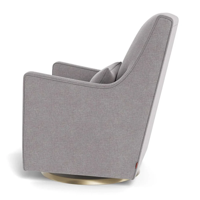 Fauteuil Berçant et Pivotant Luca - Pebble Gris / Or