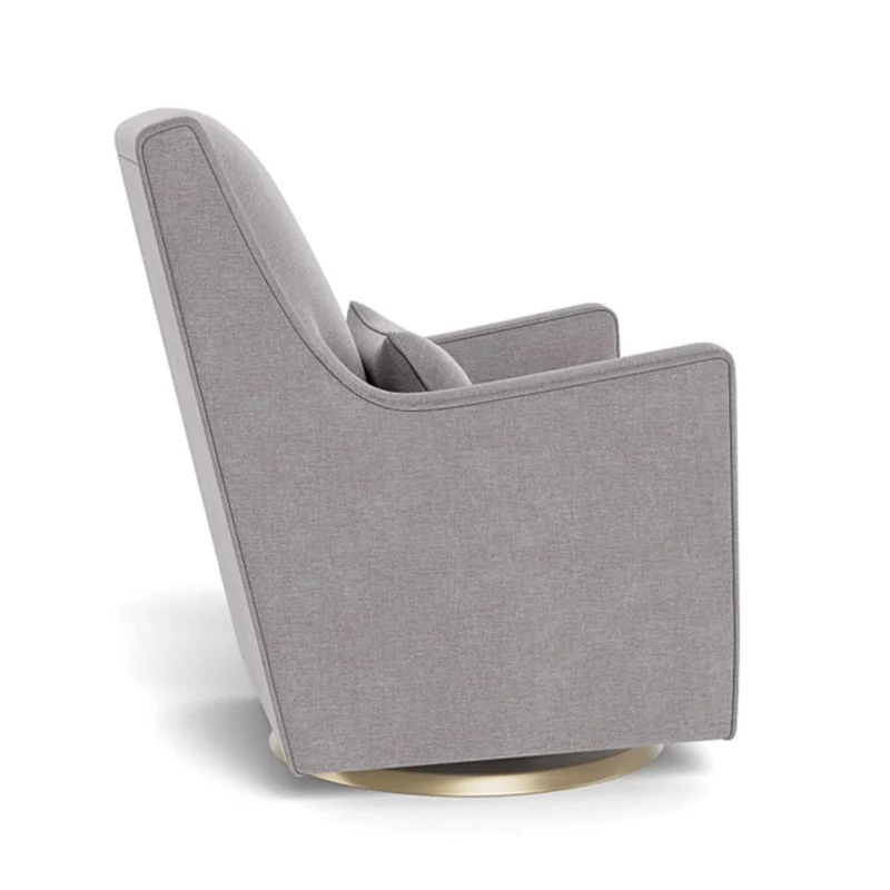 Fauteuil Berçant et Pivotant Luca - Pebble Gris / Or
