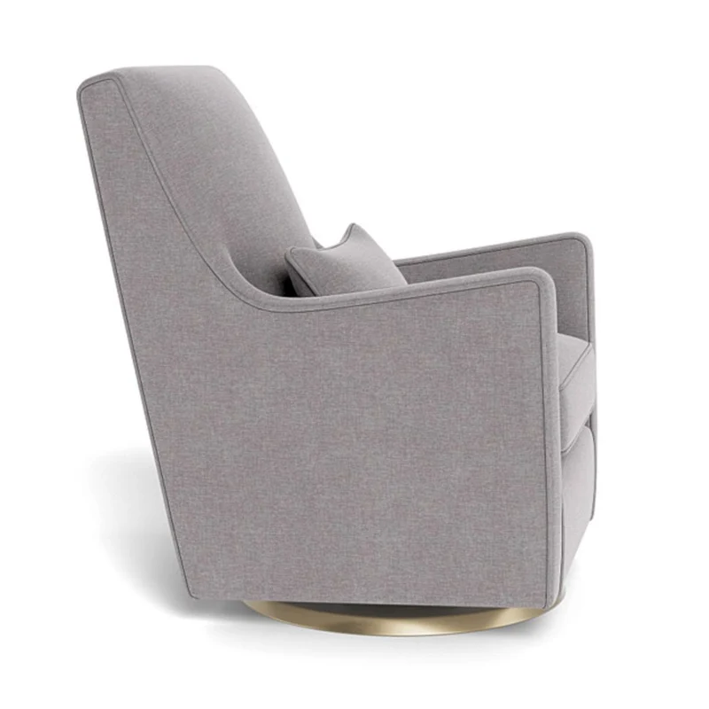 Fauteuil Berçant et Pivotant Luca - Pebble Gris / Or