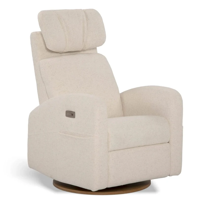 Fauteuil Berçant Inclinable Pivotant Hailey Henequen avec Mécanisme Électrique (Tissu anti-tache)