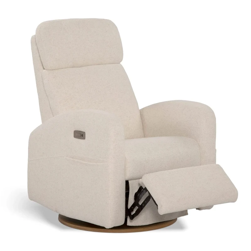 Fauteuil Berçant Inclinable Pivotant Hailey Henequen avec Mécanisme Électrique (Tissu anti-tache)