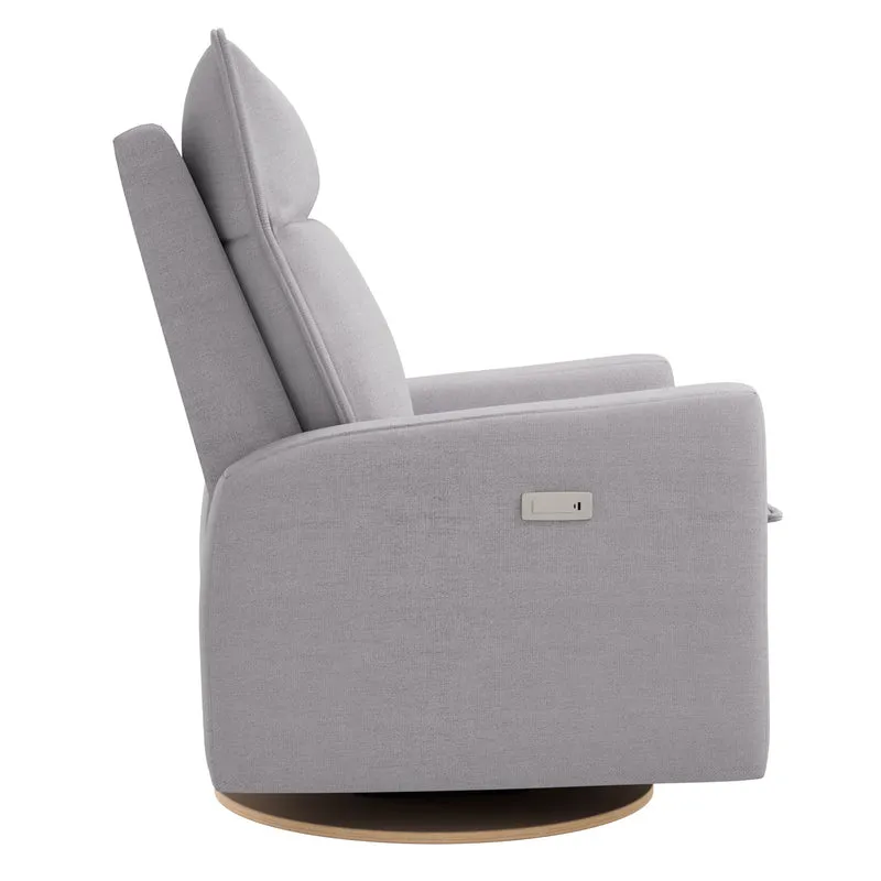 Fauteuil Berçant et Pivotant Arya - Como Dove Gris avec Mécanisme Électrique