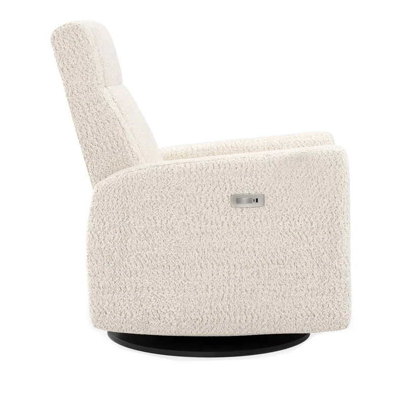 Fauteuil Berçant et Pivotant Nelly - Puppy Pearl / Noir avec Mécanisme Électrique