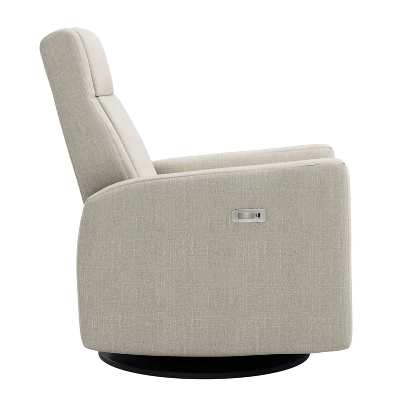 Fauteuil Berçant et Pivotant Nelly - Nubia Ivoire / Noir avec Mécanisme Électrique