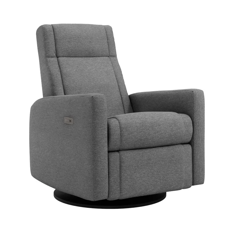 Fauteuil Berçant et Pivotant Nelly - Nexus Charcoal / Noir avec Mécanisme Électrique