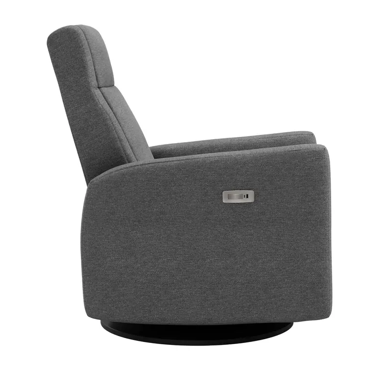 Fauteuil Berçant et Pivotant Nelly - Nexus Charcoal / Noir avec Mécanisme Électrique