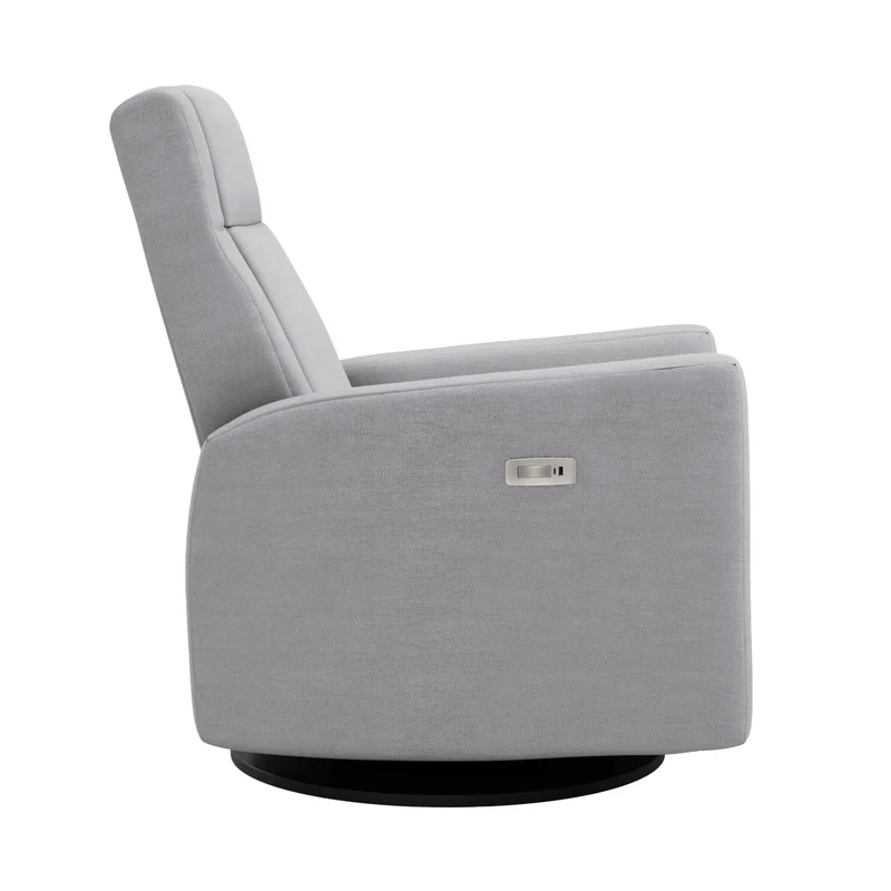 Fauteuil Berçant et Pivotant Nelly - Como Dove Gris / Noir avec Mécanisme Électrique