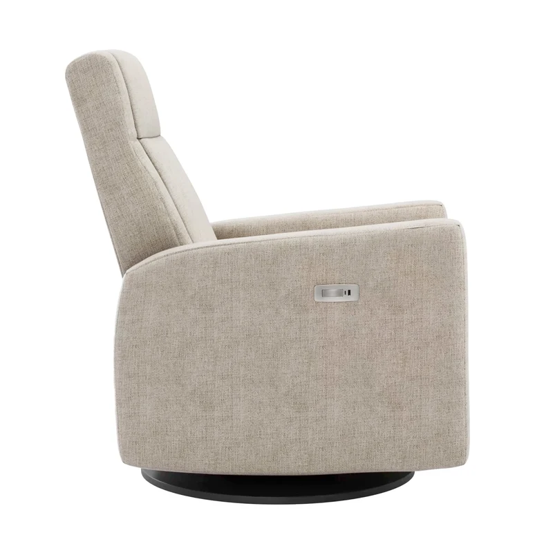 Fauteuil Berçant et Pivotant Nelly - Breather Driftwood / Noir avec Mécanisme Électrique