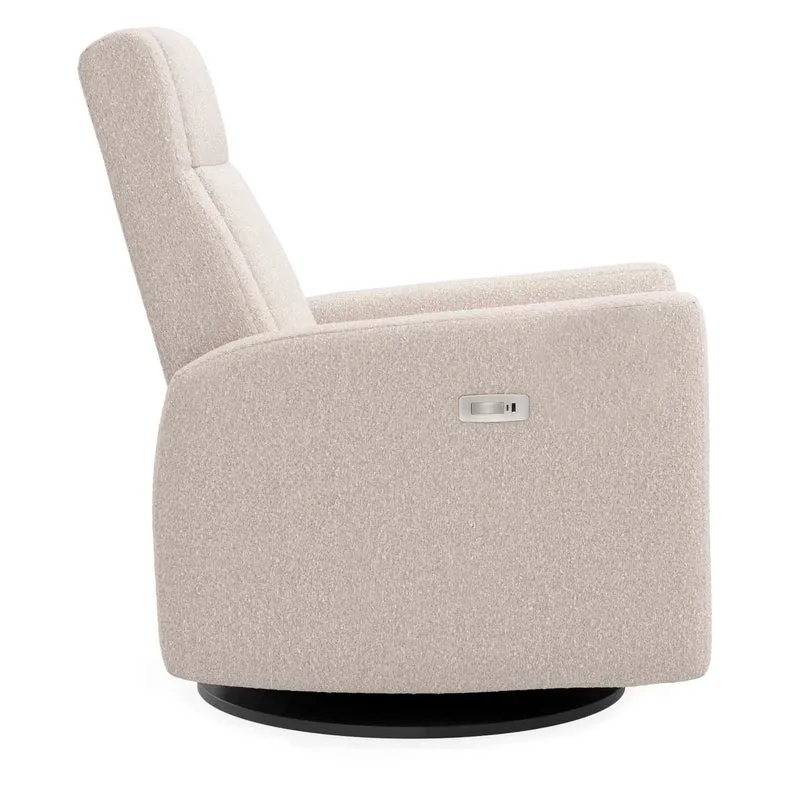 Fauteuil Berçant et Pivotant Nelly - Beyond Sheep Vanille / Noir avec Mécanisme Électrique