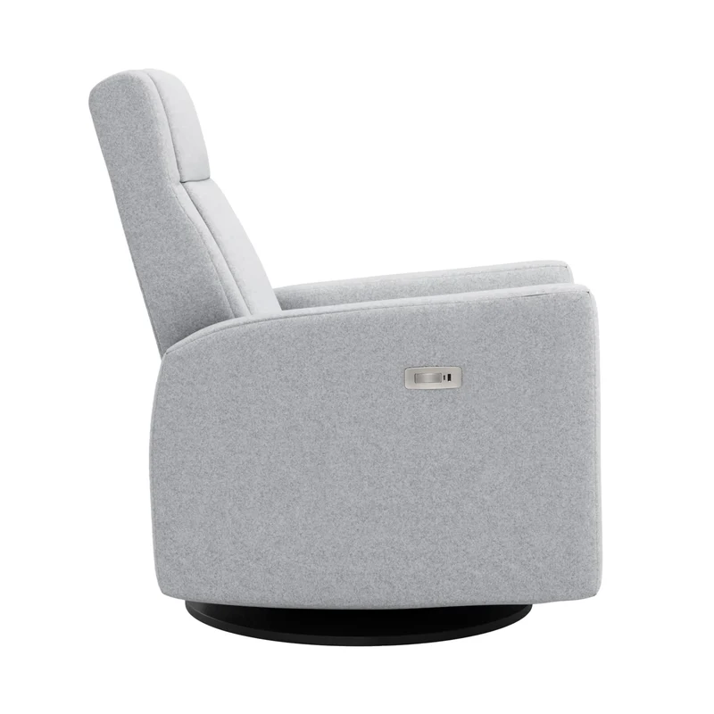 Fauteuil Berçant et Pivotant Nelly - Arlo Heather Gris / Noir avec Mécanisme Électrique