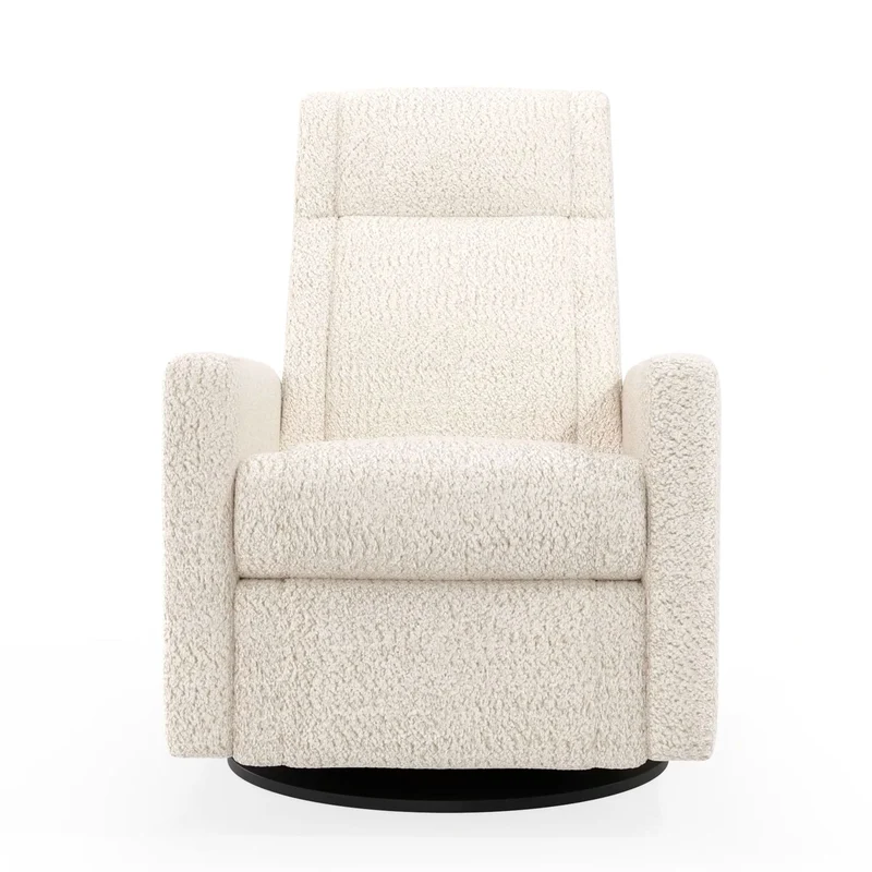 Fauteuil Berçant et Pivotant Nelly - Puppy Pearl / Noir