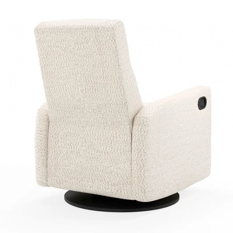Fauteuil Berçant et Pivotant Nelly - Puppy Pearl / Noir