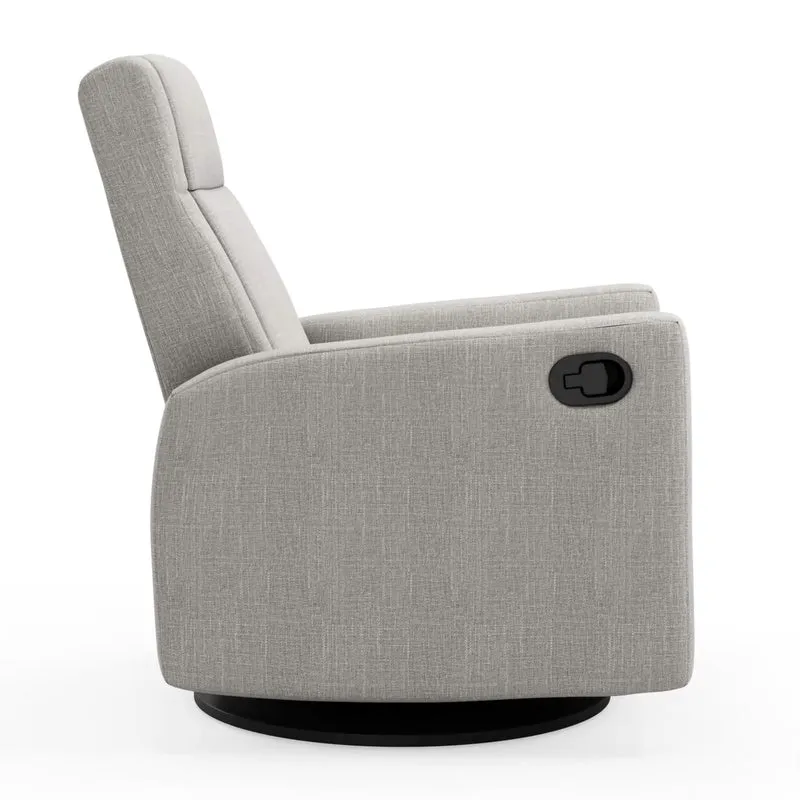 Fauteuil Berçant et Pivotant Nelly - Nubia Silver / Noir