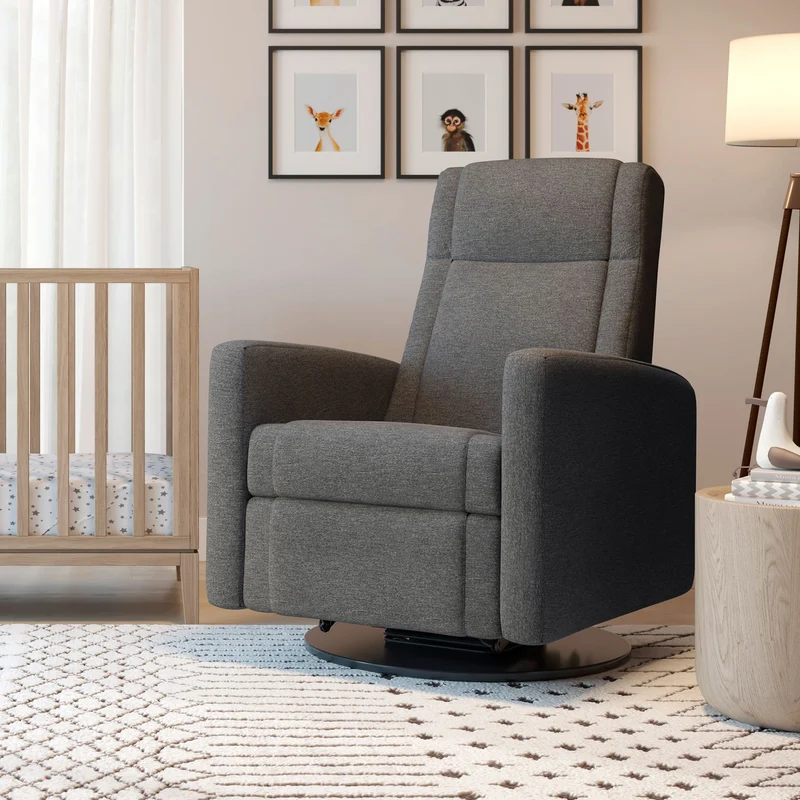 Fauteuil Berçant et Pivotant Nelly - Nexus Charcoal / Noir
