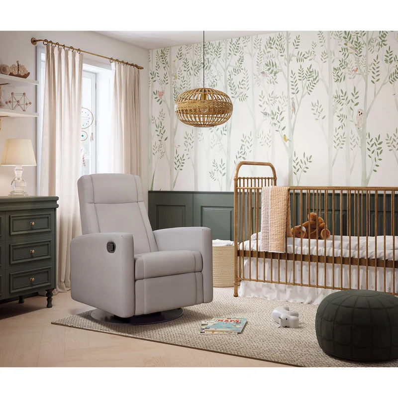 Fauteuil Berçant et Pivotant Nelly - Como Dove Gris / Noir