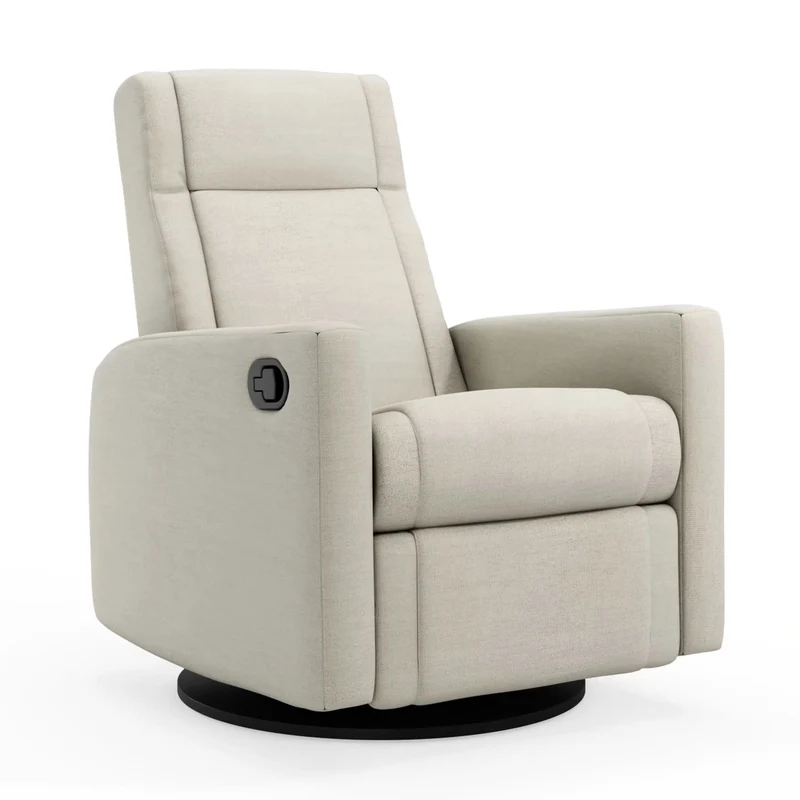 Fauteuil Berçant et Pivotant Nelly - Como Sable / Noir