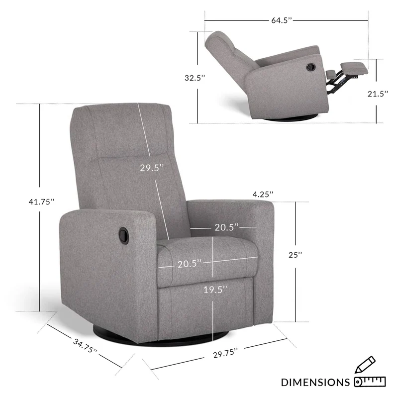 Fauteuil Berçant et Pivotant Nelly - Como Sable / Noir