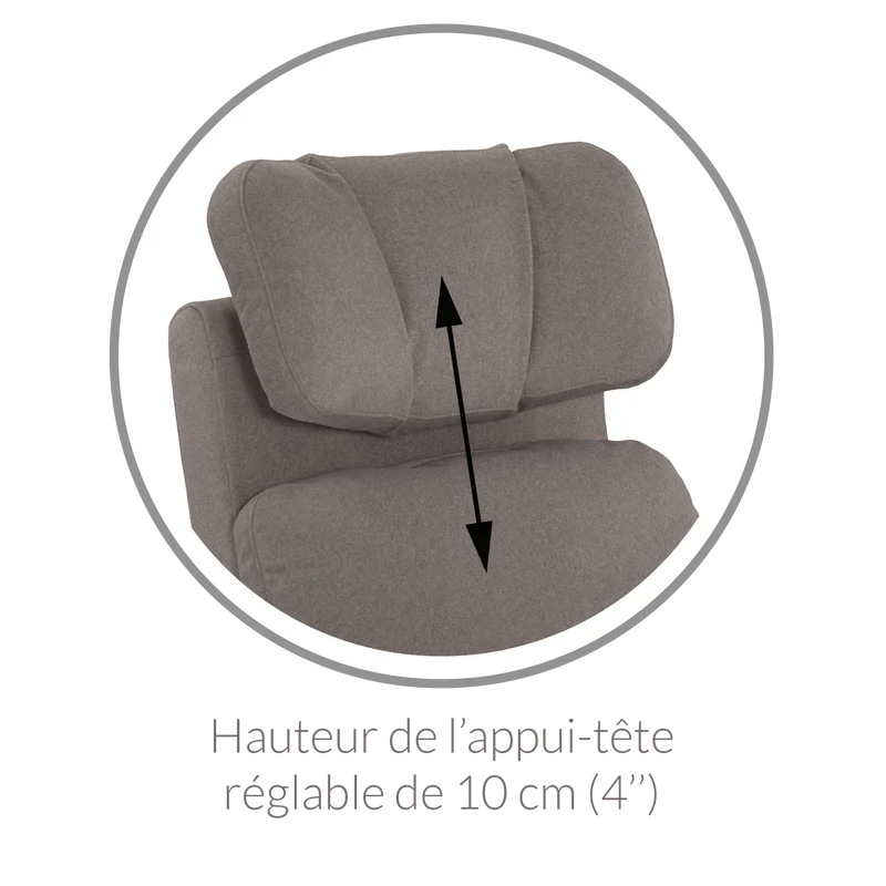 Fauteuil Berçant Inclinable Pivotant Hailey Nexus Charcoa avec Mécanisme Électrique