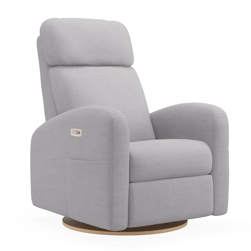 Fauteuil Berçant Inclinable Pivotant Hailey Como Dove Grey avec Mécanisme Électrique