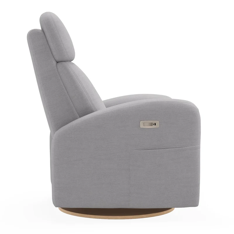 Fauteuil Berçant Inclinable Pivotant Hailey Como Dove Grey avec Mécanisme Électrique