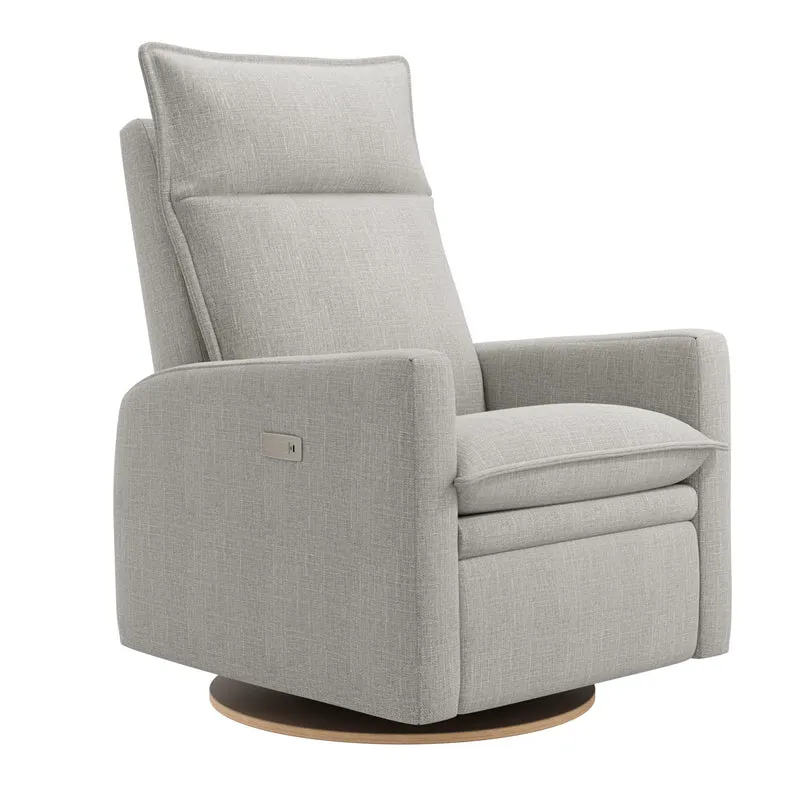 Fauteuil Berçant et Pivotant Arya - Nubia Silver avec Mécanisme Électrique