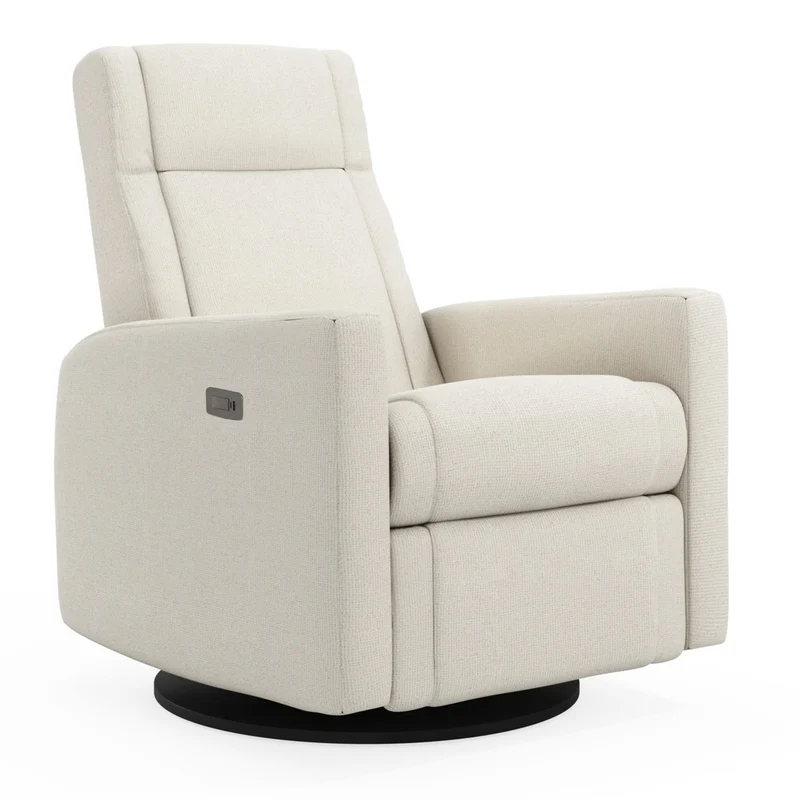 Fauteuil Berçant et Pivotant Nelly - Henequen avec Mécanisme Électrique (Tissu anti-tache)