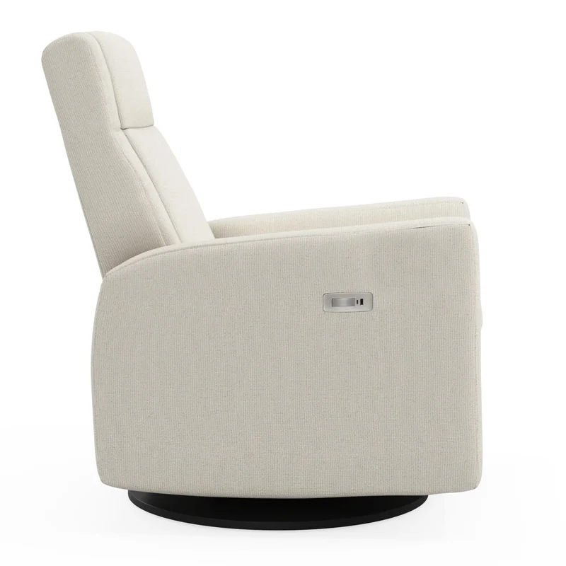 Fauteuil Berçant et Pivotant Nelly - Henequen avec Mécanisme Électrique (Tissu anti-tache)