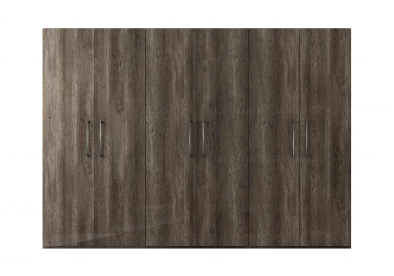 Armoire dressing 2 à 6 portes chêne laqué design - Medea